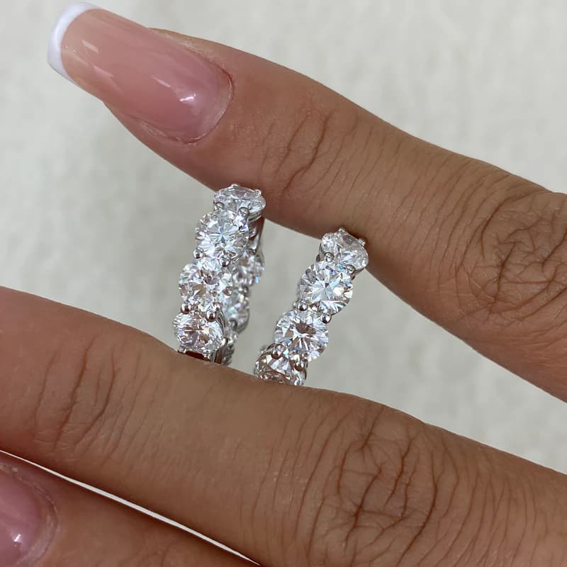 Diamond Hoop Earrings 6.6 ct White Gold