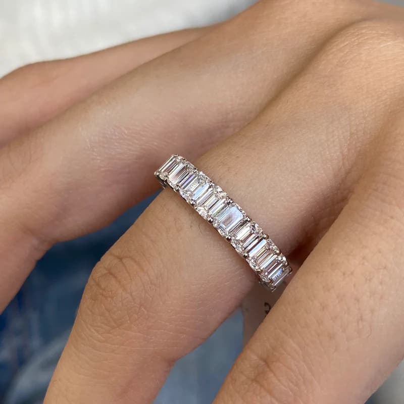 Diamond Eternity Ring 4.06 Carat White Gold 14K