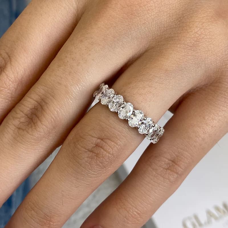 Diamond Eternity Ring 4.12 Carat White Gold 14K