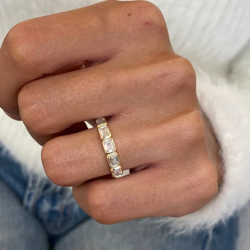 Diamond Stackable Fashion Ring 1.10 ct TCW, Yellow Gold 14K