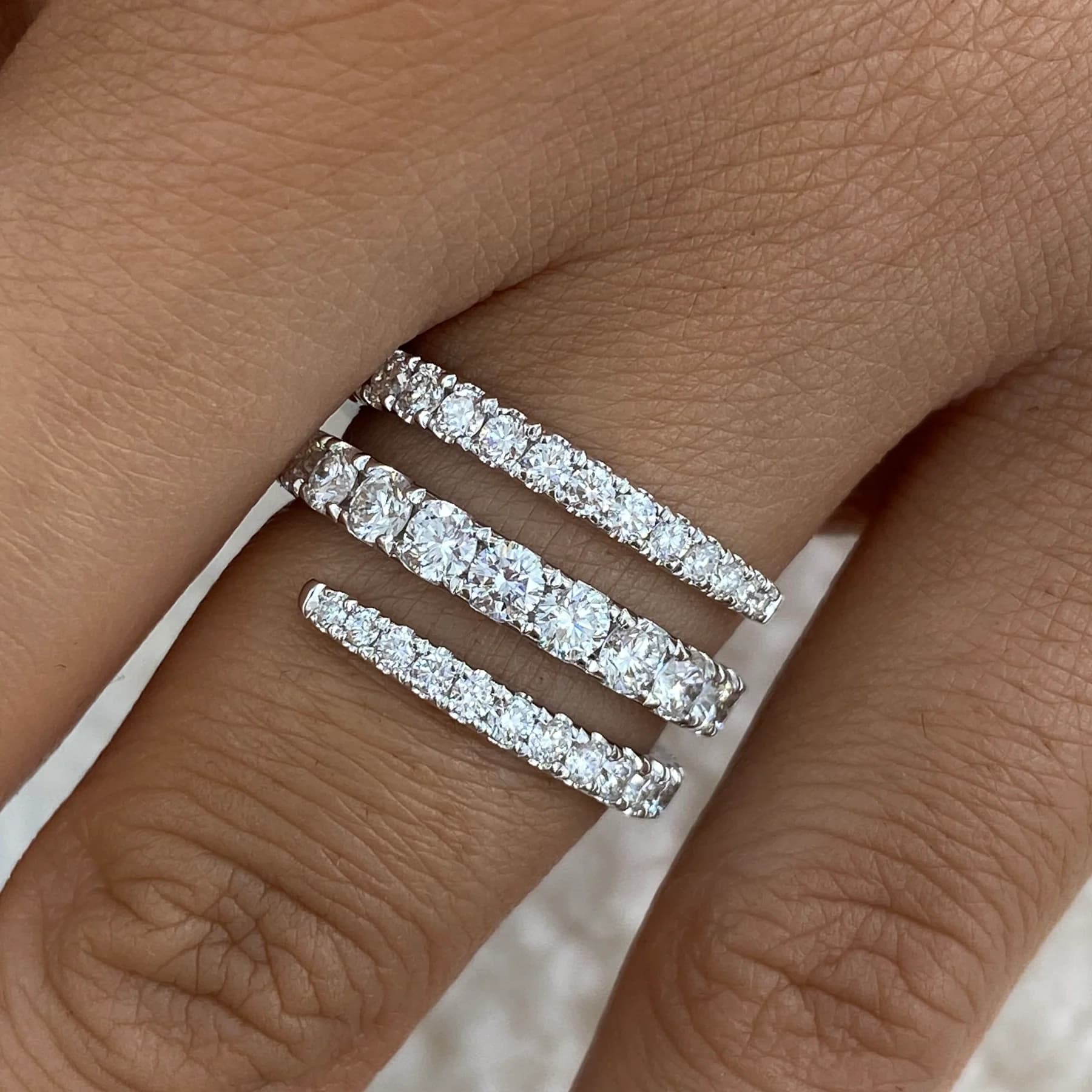 Diamond Band Ring 1.5 ct White Gold