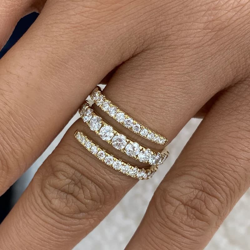 Diamond Band Ring 1.5 ct Yellow Gold