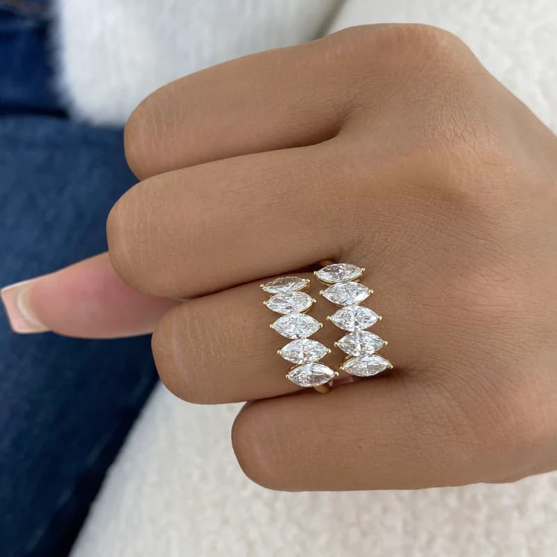 Diamond Band Ring 3.6 ct Yellow Gold