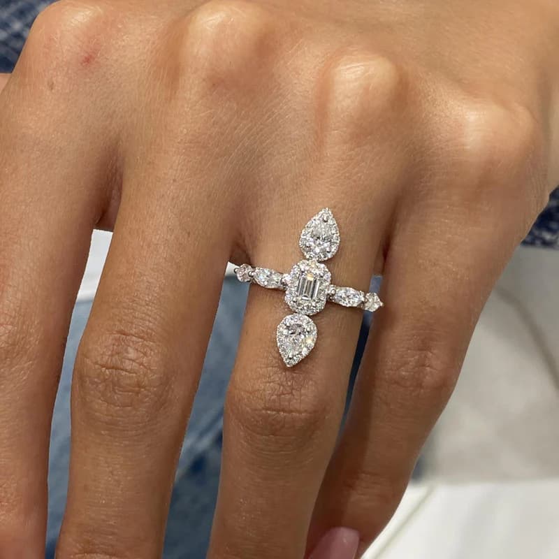 Diamond Band Ring 1.3 ct White Gold