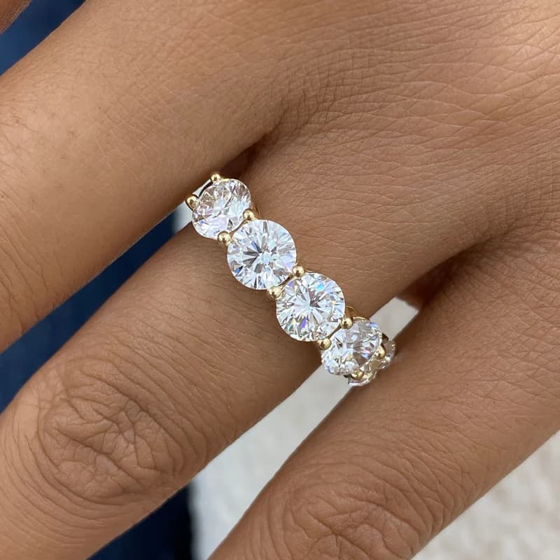 Diamond Band Ring 3.50 ct Yellow Gold