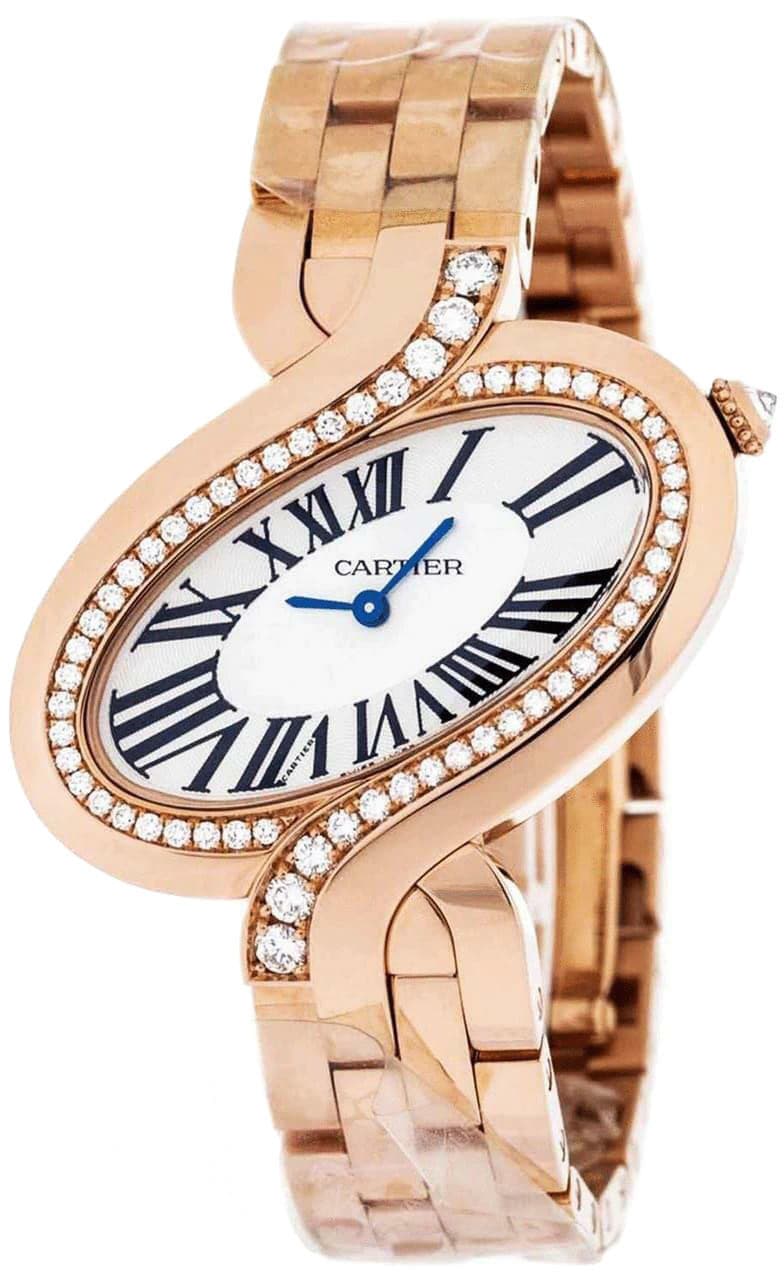CARTIER Delices De Diamond 18K Rose-Gold Women's Watch