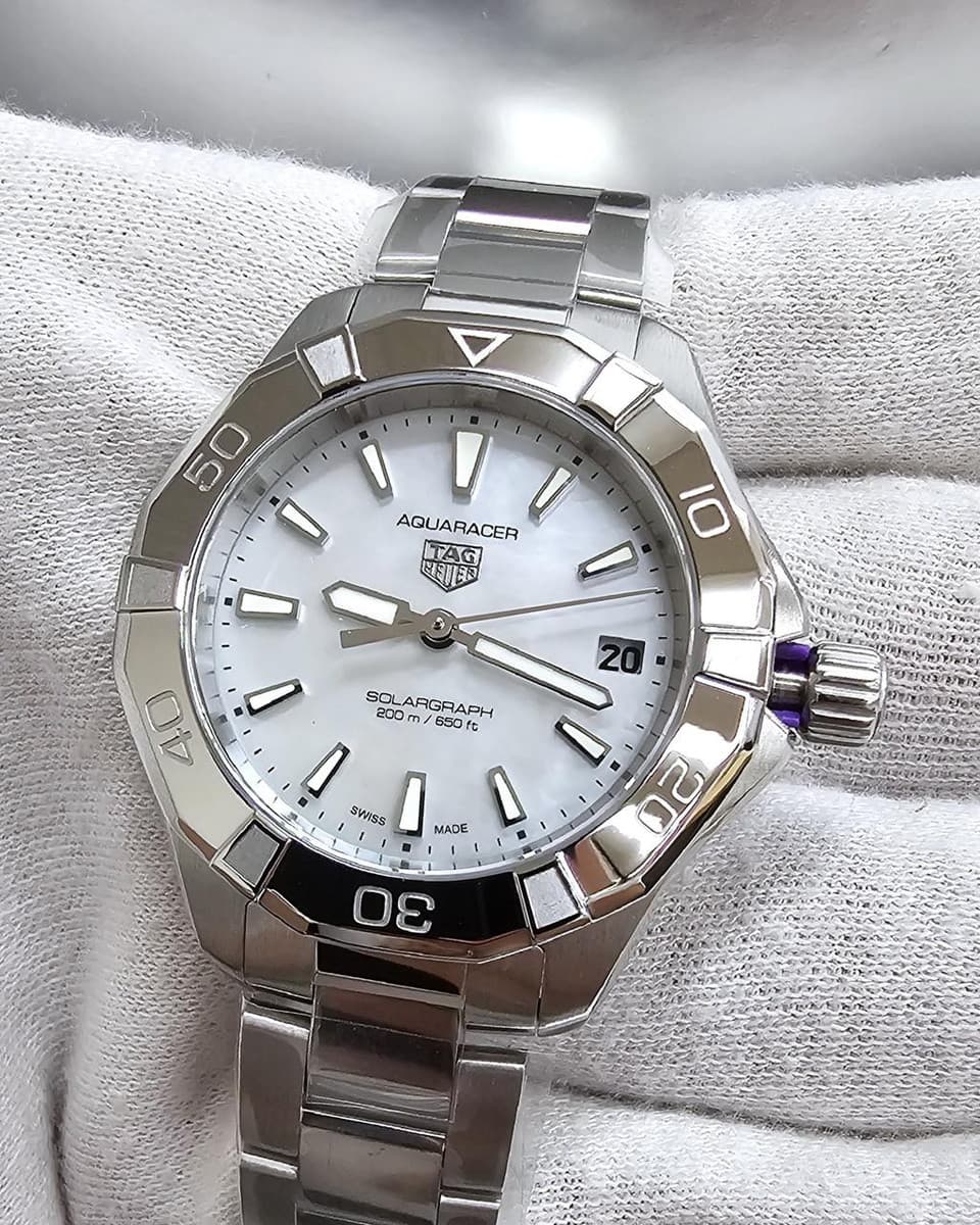 TAG HEUER Aquaracer Professional 200 Solargraph 34MM MOP Dial Women's Watch